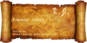 Kaposy Judit névjegykártya